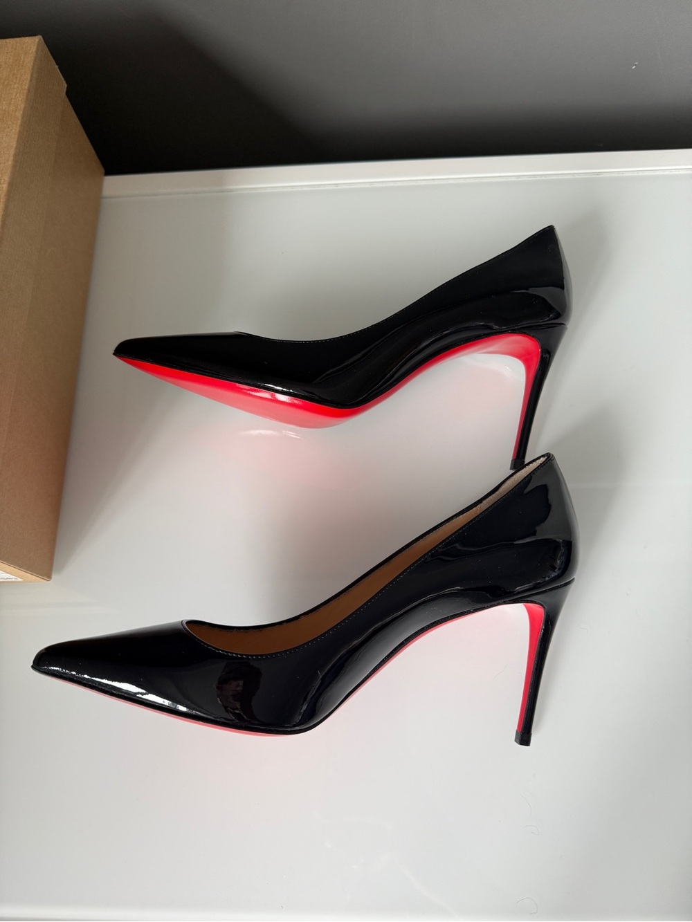 Christian Louboutin Black Patent Kate 85mm heels - Picture 5 of 8